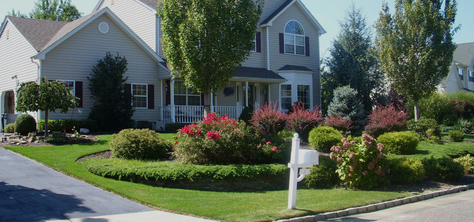 Beautifully landscaped Long Island yard